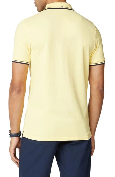 Shop Ben Sherman Signature Tipped Organic Cotton Piqué Polo Shirt In Lemon
