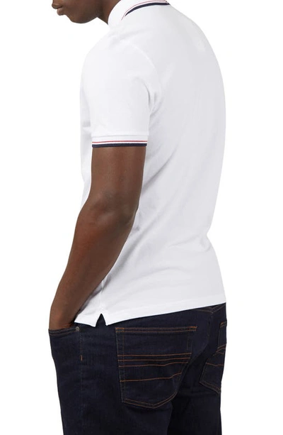 Shop Ben Sherman Signature Tipped Organic Cotton Piqué Polo Shirt In White