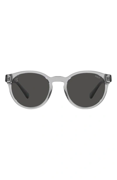 Shop Polo Ralph Lauren 51mm Round Sunglasses In Dark Grey