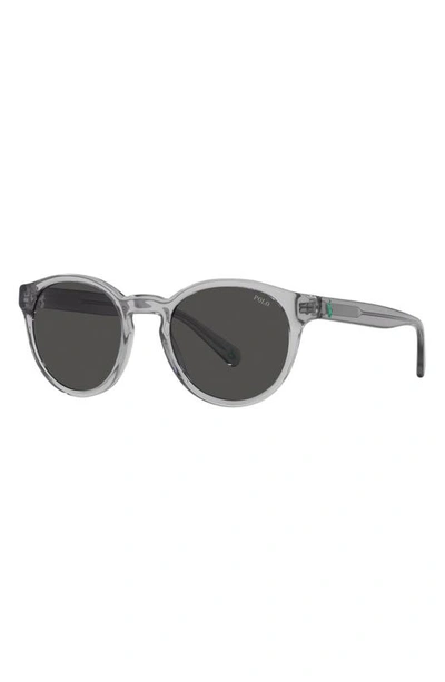 Shop Polo Ralph Lauren 51mm Round Sunglasses In Dark Grey