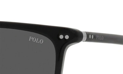 Shop Polo Ralph Lauren 56mm Square Sunglasses In Shiny Black