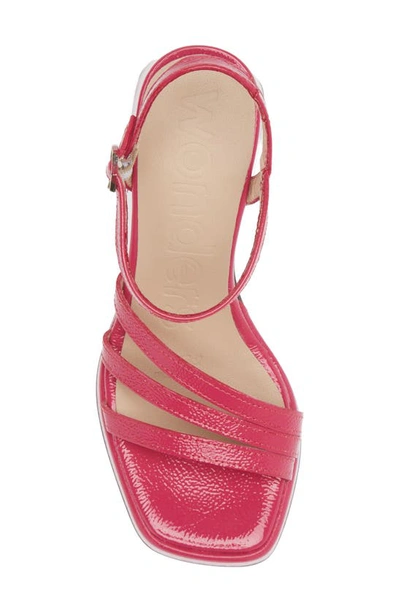 Wonders Block Heel Sandal In Orchid Patent