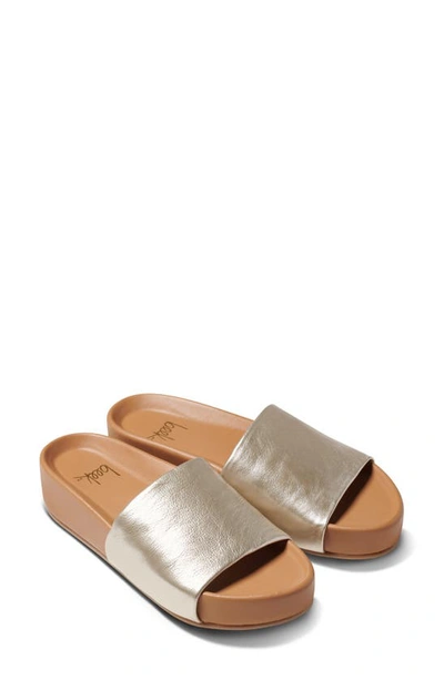 Shop Beek Pelican Platform Slide Sandal In Platinum/ Beach