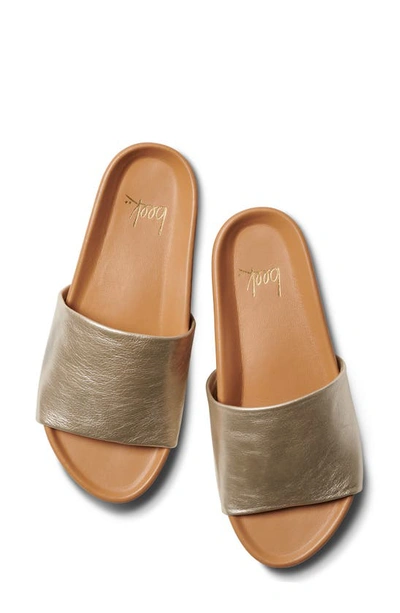 Shop Beek Pelican Platform Slide Sandal In Platinum/ Beach