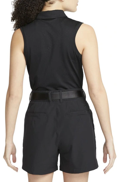 Shop Nike Victory Dri-fit Sleeveless Polo In Black/ White