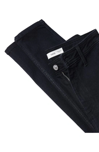Shop Mango High Waist Stretch Cotton Blend Leggings In Black Denim