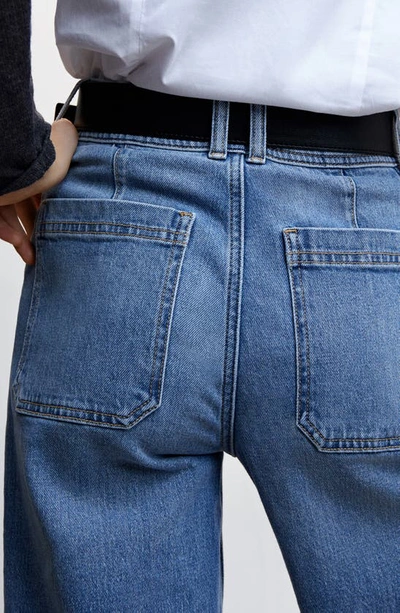 Mango High Waist Culotte Jeans In Medium Blue