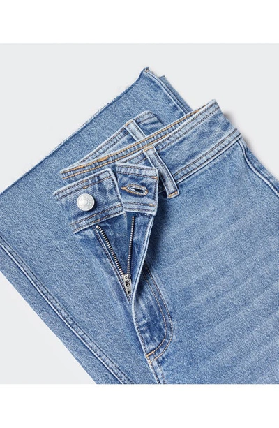 Mango High Waist Culotte Jeans In Medium Blue
