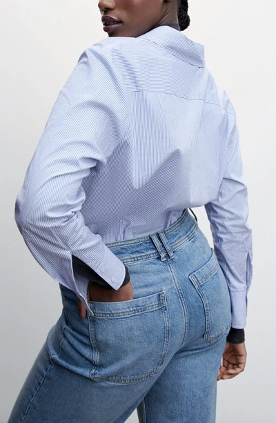 Mango High Waist Culotte Jeans In Medium Blue