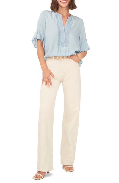 Vince Camuto Pintuck Flutter Sleeve Blouse In Arctic Surf