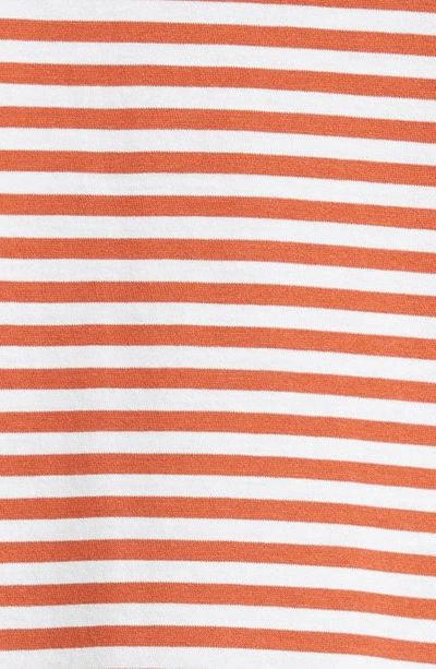 Shop Sunspel Breton Stripe T-shirt In White/ Burnt Sienna Stripe