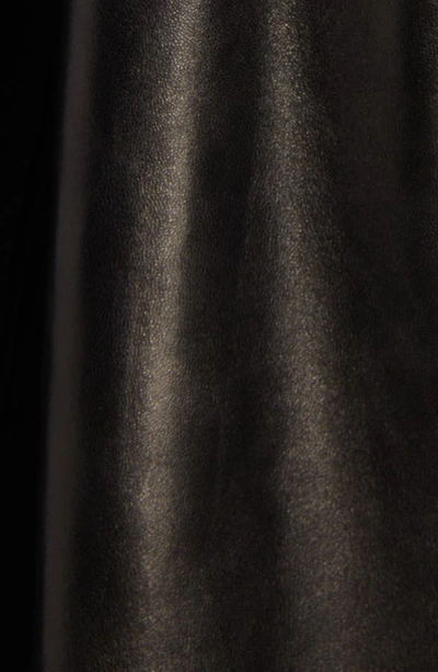 Shop Saint Laurent Classic Plunge Long Leather Trench Coat In Noir
