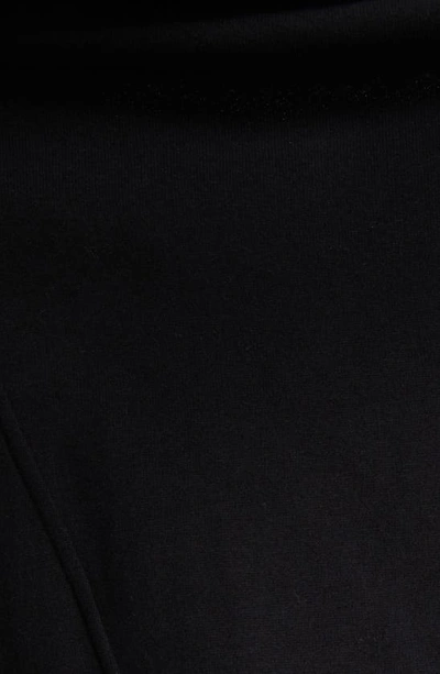 Shop Saint Laurent Embroidered Logo Half Zip Soft Fleece Sweatshirt In Noir