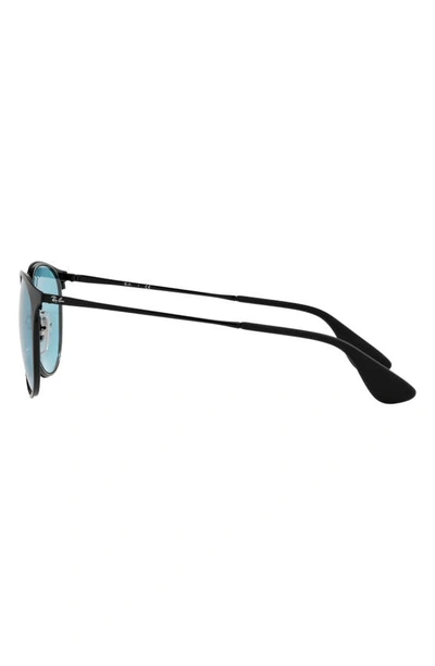 Shop Ray Ban Erika 54mm Round Sunglasses In Satin Black