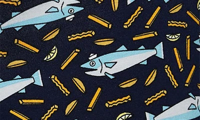 Saxx Vibe Super Soft Slim Fit Boxer Briefs In Fish And Chips- Navy