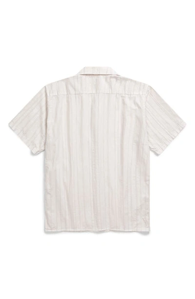 Shop Norse Projects Carsten Stripe Short Sleeve Button-up Shirt In Marble White