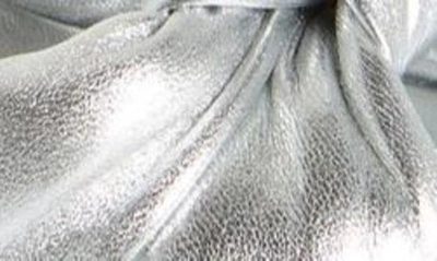Shop Stuart Weitzman Playa Espadrille Knot Wedge Sandal In Silver/ Natural