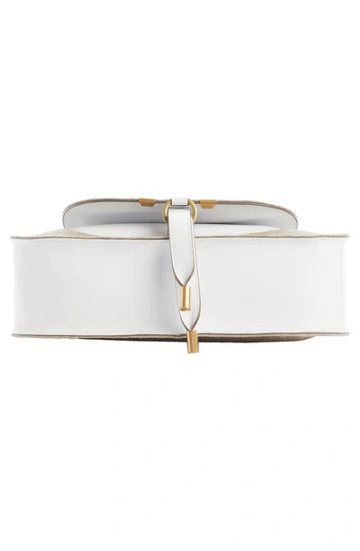 Chloé Small Marcie Linen & Leather Satchel In White
