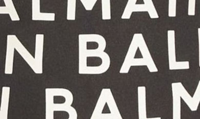 Shop Balmain Logo Print One-piece Swimsuit In Black Ivory