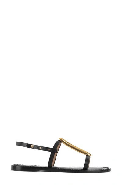Shop Amanu Kisumu 24k-gold Plate T-bar Sandal In Black