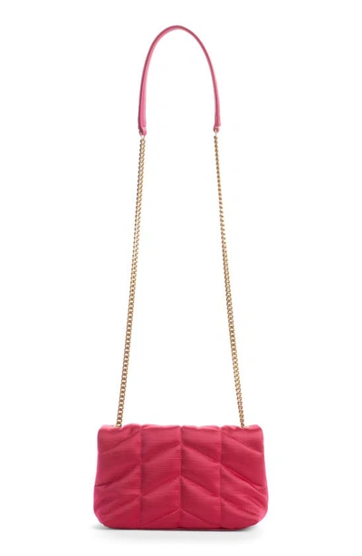 Shop Saint Laurent Toy Loulou Puffer Quilted Satin Shoulder Bag In Guava Pink