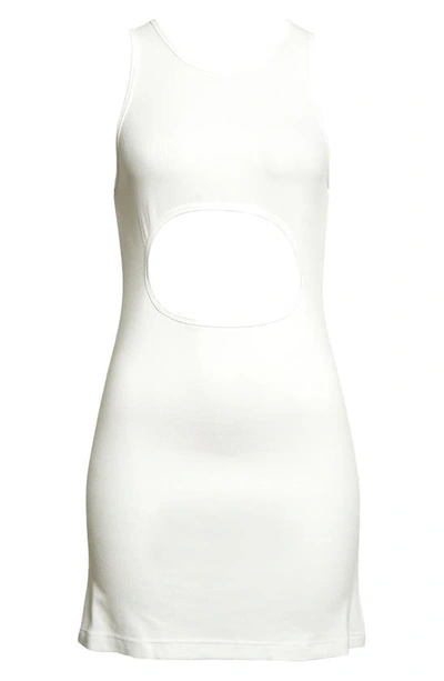 Shop Sandy Liang Riblet Cutout Cotton Rib Tank Dress In White