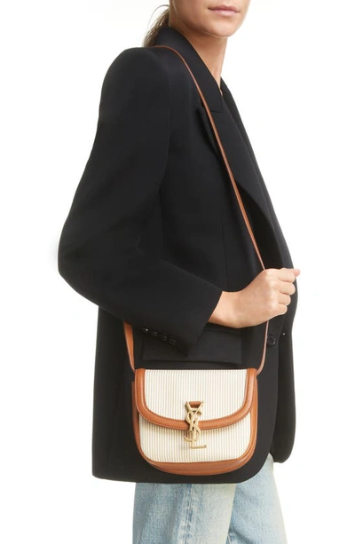 Shop Saint Laurent Small Kaia Shoulder Bag In Beige/ White/ Brick