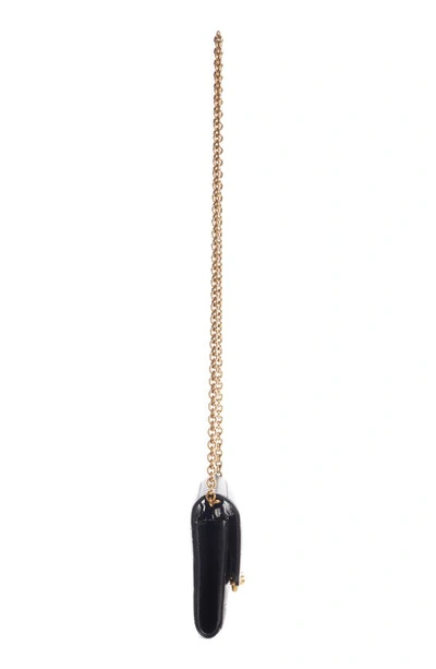 Shop Saint Laurent Le Maillon Leather Wallet On A Chain In Nero