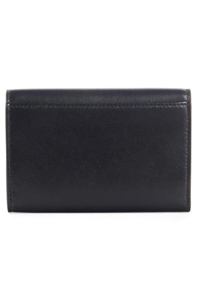 Shop Saint Laurent Small Lambskin Leather Envelope Wallet In Nero/ Trigalva