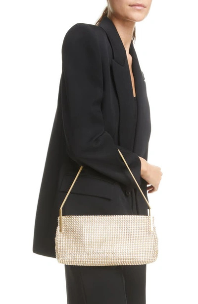 Saint Laurent Suzanne Crystal-embellished Shoulder Bag In Silver Shade