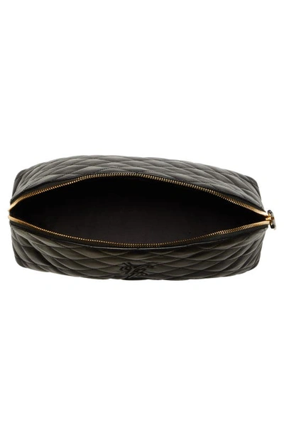 Shop Saint Laurent Large Diamond Quilted Leather Cosmetic Pouch In Nero