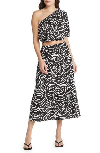 Shop Rails Mary Abstract Print Cotton Blend Skirt In Contour Lines