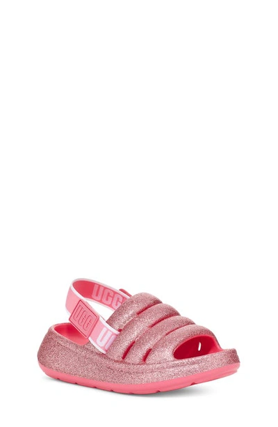 Shop Ugg Kids' Sport Yeah Glitter Slingback Sandal In Pink