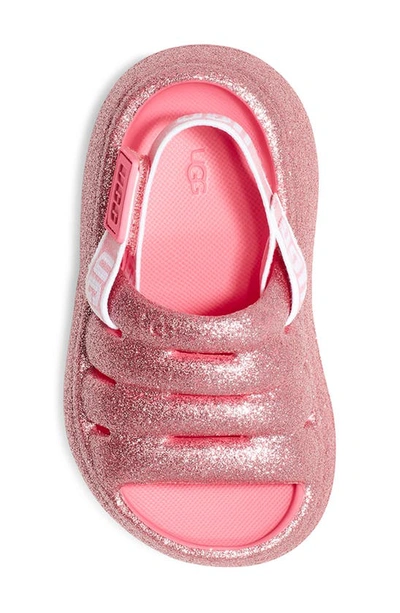 Shop Ugg Kids' Sport Yeah Glitter Slingback Sandal In Pink