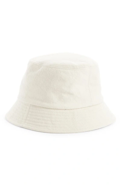 Shop Isabel Marant Haley Logo Embroidered Cotton Canvas Bucket Hat In Ecru/ Black
