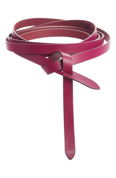 Shop Isabel Marant Lonny Knot Detail Wrapaound Leather Belt In Orchid