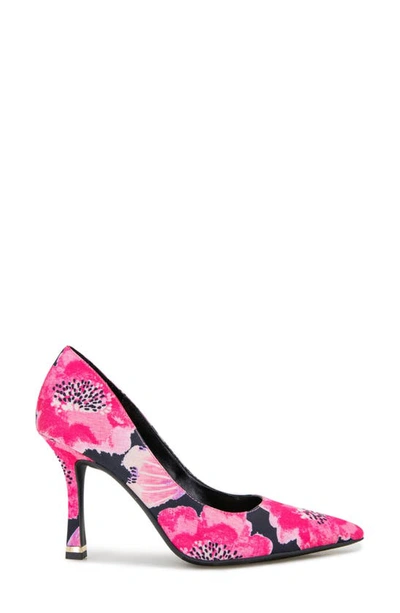 Shop Kenneth Cole Romi Pointed Toe Pump In Black/ Pink Satin