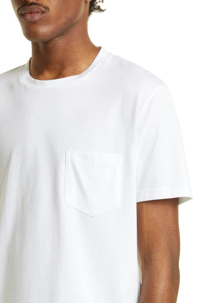 Shop Sunspel Riviera Supima® Cotton Pocket T-shirt In White