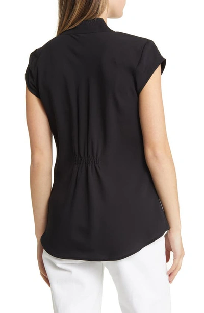 Nic + Zoe Day To Night Cap Sleeve Top In Black Onyx