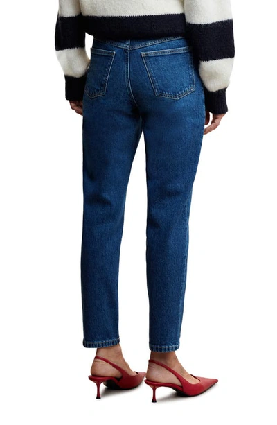 Shop Mango Comfort Mom Jeans In Dark Blue