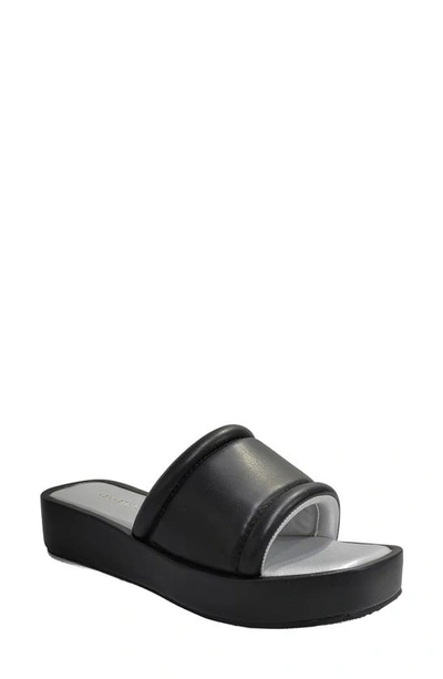 Shop Kenneth Cole Andreanna Platform Slide Sandal In Black Smooth Pu