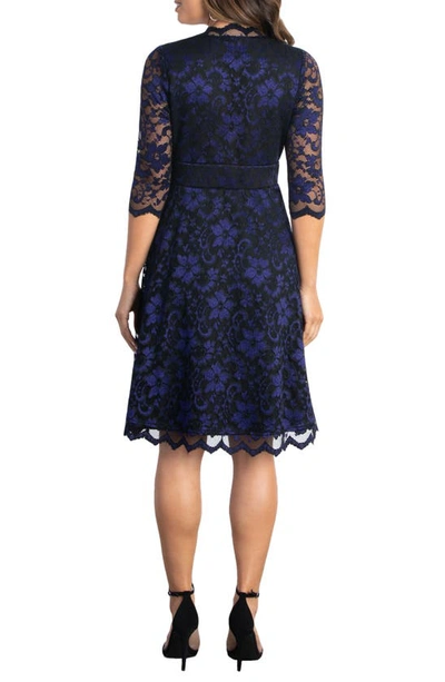 Shop Kiyonna Mon Cherie A-line Lace Dress In Violet Noir