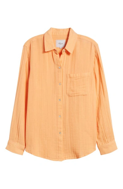 Shop Rails Ellis Organic Cotton Button-up Shirt In Papaya