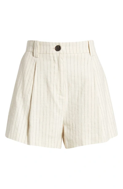 Shop Rails Ilena Pinstripe High Waist Shorts In Ivory Pinstripe