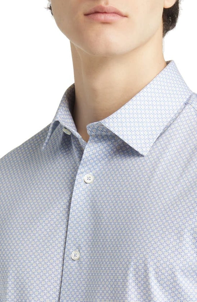 Shop Bugatchi Ooohcotton® Button-up Shirt In White/blue/sand