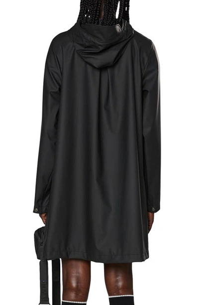 Rains Hooded A-line Rain Jacket In Black