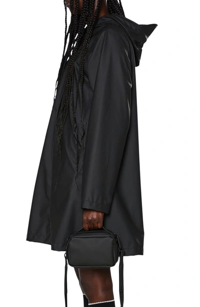 Rains Hooded A-line Rain Jacket In Black