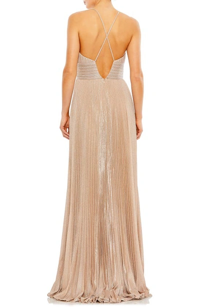 Shop Mac Duggal Sparkle A-line Gown In Rose Gold