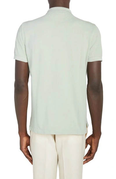 Shop Tom Ford Short Sleeve Cotton Piqué Polo In Mint