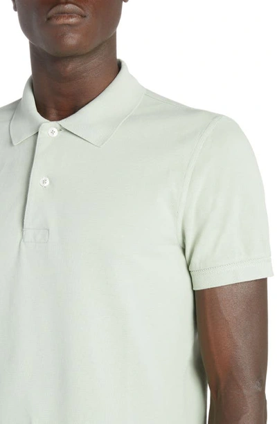 Tom Ford Short-sleeved Cotton Polo Shirt In Mint